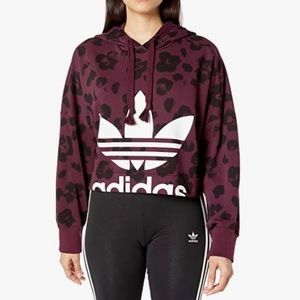 adidas Originals Women's Cropped Sweatshirt Cheetah Print